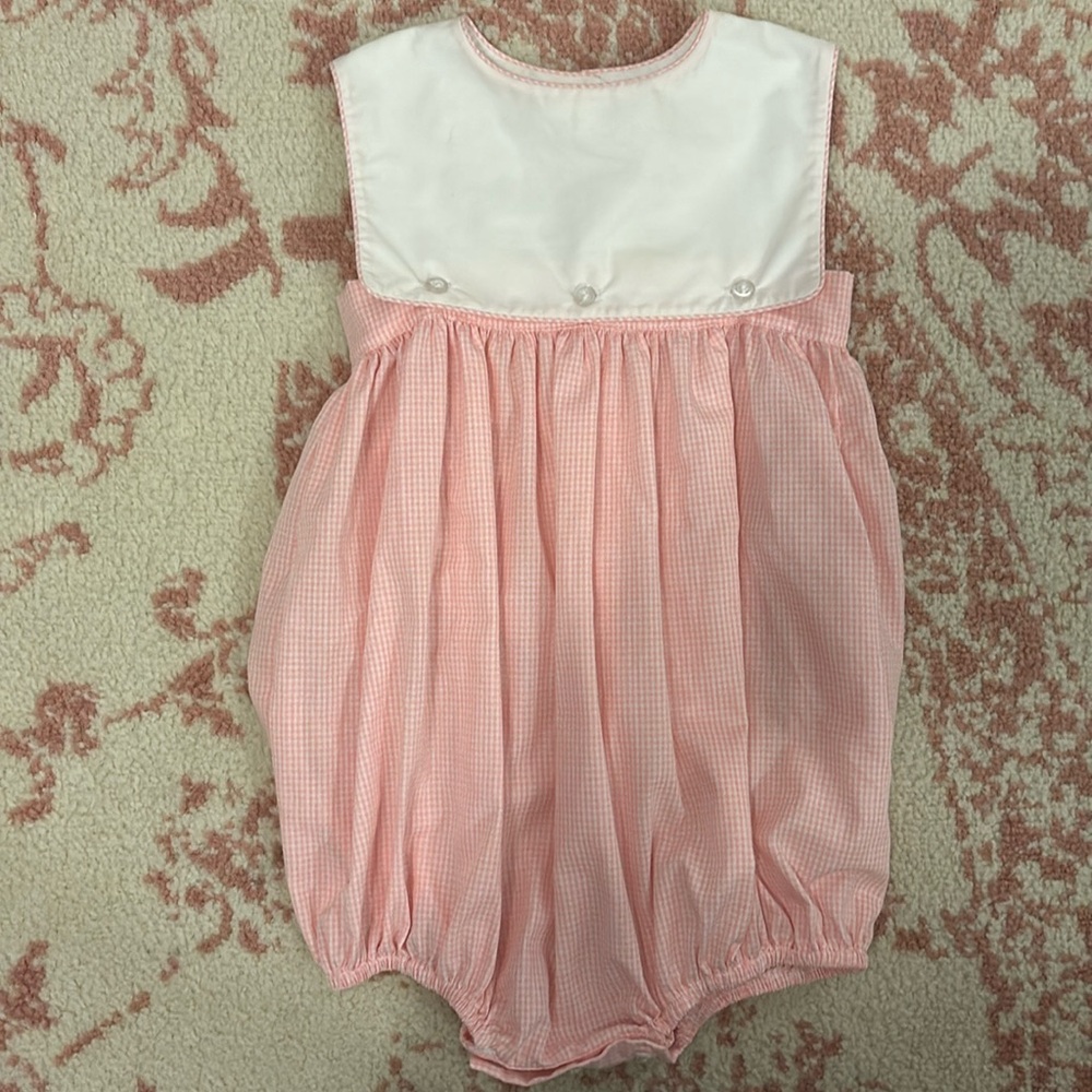 GUC 18m pink micro gingham bubble by Grace James